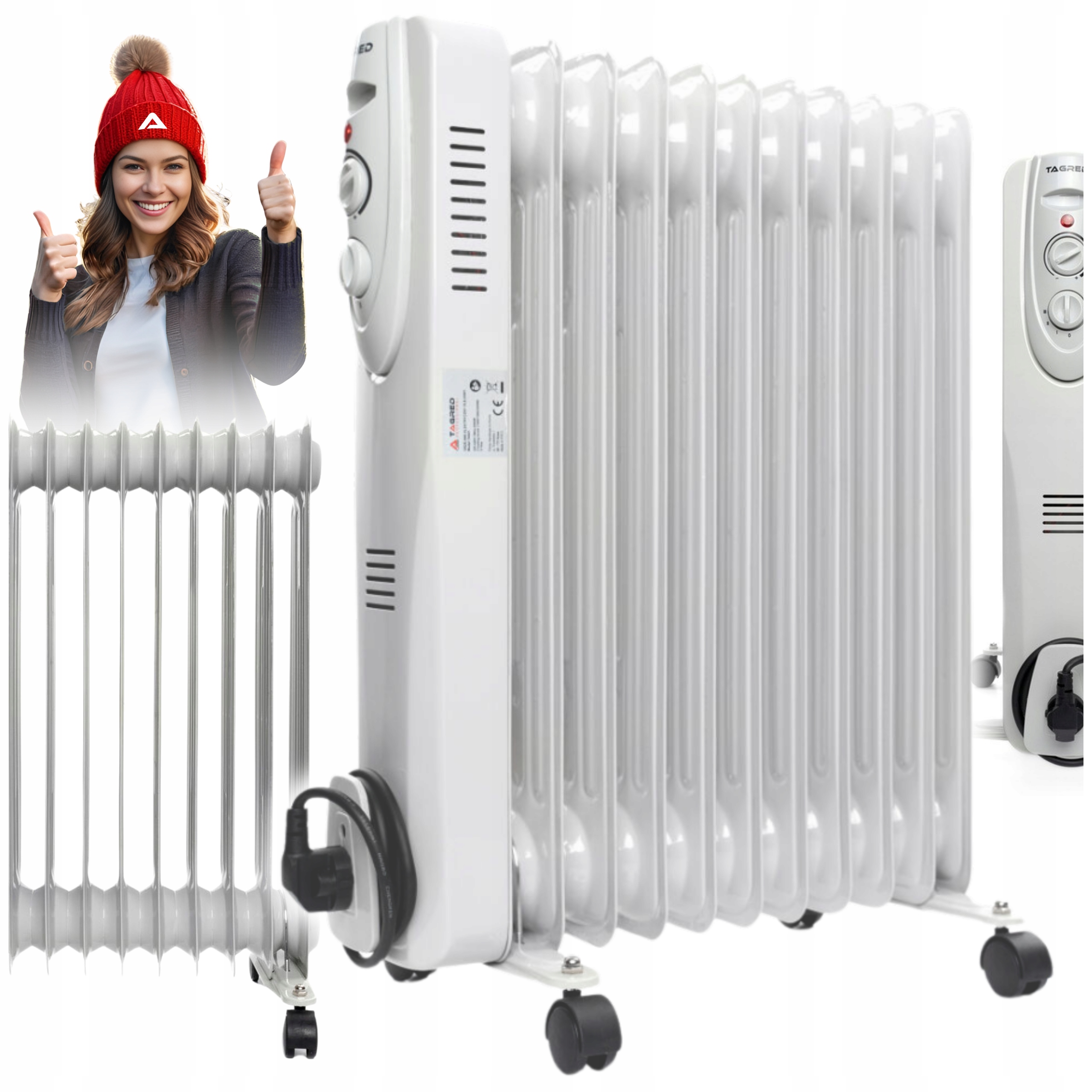 TAGRED 2500 W biely olejový radiátor